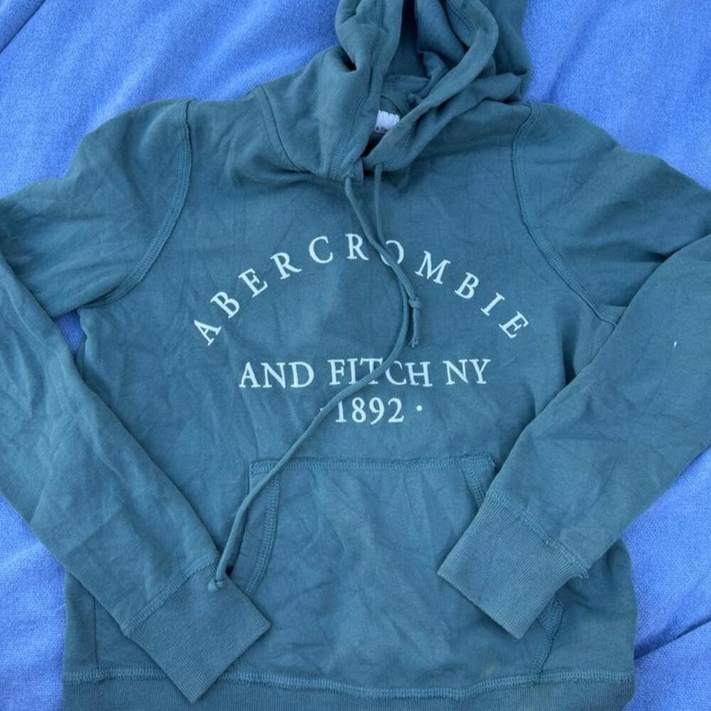 Abercrombie fitch soft A&F teal Hoodie Y2K 2000s preppy vintage